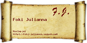 Foki Julianna névjegykártya